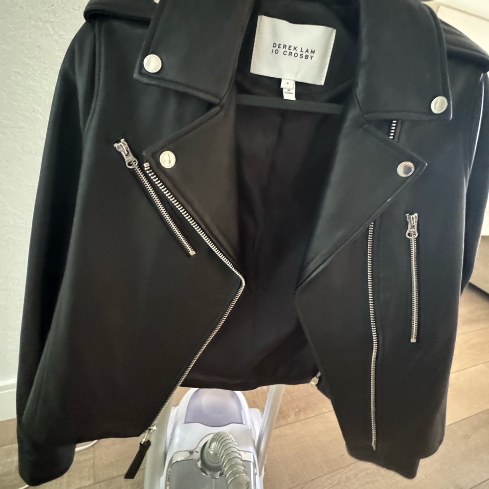 Derek Lam Black Leather Moto Jacket - Picture 3 of 9
